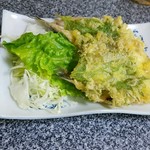 朝昼晩 - 本日の追加アイテム（イワシの大葉天ぷら250円）