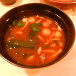 寛 - 〆の味噌汁はなめこがたくさん入って出汁も良く美味しかったです