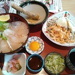 サガミ - 真鯛の刺身丼と春のおろしそばセット