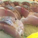 竹うち - 鯵の炙り寿司 アップ