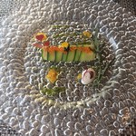 ブラッスリー ハルナ - 冷前菜 ズワイガニ、ボタンエビ、カワハギのカネロニ仕立て