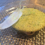 ブラッスリー ハルナ - 青海苔のサブレとあさり 味噌と青海苔と豆乳のジュレ