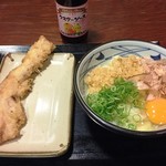 讃岐うどん どんまる - 170224豚天120円と釜玉320円で税込486円