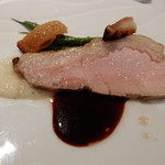 ポエシア - 沖縄産アグー豚のロースト 鳴門産辣韮のピュレ添え
