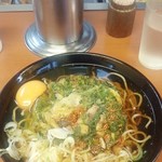 Ekisoba Ooedosoba - 「春菊ベーコン天そば」（440円）+「たまご」(70円)