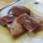 もつやき たろう - レバー塩：ゴマ油あえ