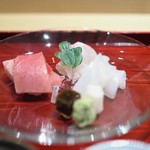 銀座 しのはら - 釜石本鮪　宮城まこがれい　五島列島あおりいか