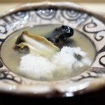 銀座 しのはら - 蒸鮑と生鮑、鱧の鍋