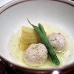 銀座 しのはら - 石川芋と茄子　いんげん豆