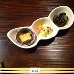 純心庵 - 豆腐味噌漬け・生ハム山椒ドレッシング和え・シジミ