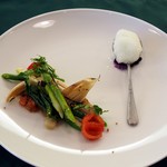 アマルフィ - 夏野菜のグリル　ケッカソース（トマトの冷たいソース）　　レモンのグラニータ添え