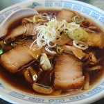 麺処 若武者 弐號店 大正浪漫 ラーメン 名物温泉ぶためし みどり湯食堂 - 中華そば（手打ち）。喜多方ラーメン風というが・・・