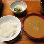 駒形どぜう - ご飯、どぜう汁、お新香