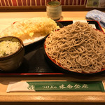 味奈登庵 - もりそば大盛り＋穴子天ぷら＋いか天ぷら！