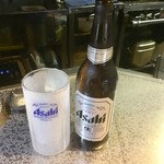 かどやホルモン店 - 瓶ビールをジョッキで♪