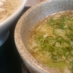武者麺 - 鶏鯛つけ麺あっさり。スープ沸騰してます。