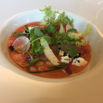 Ristorante YAMAZAKI - 前菜は白身魚のカルパッチョ