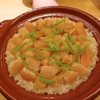 銀座 奥田 - 小柱，みつば御飯
