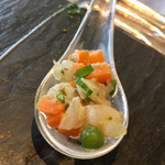 シェヌー - ここからは相方チョイスのアミューズ、「野菜のタルタルマリネ」！