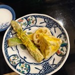 天ぷらの黄身醤油がけ