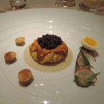 銀座 レカン - エストラゴン風味のオニオンクリームと毛ガニキャビア添え