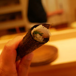 すし処 ひさ田 - 2017/6_鰺と大葉の手巻き