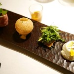 スパイスカフェ - 鮎タルト・山羊乳パンナコッタ