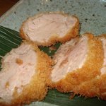 かつ吉 野庵 - 特吟上ひれかつ断面（フラッシュ有り）