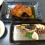 Uoya Kyu Maru Go - コースの大海老焼・煮魚・小鉢