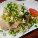 四川料理 蜀彩 - 蒸し鶏の葱・生姜ソースかけ