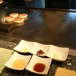 吉祥やまなか - アフタヌーンティーサービス時の目の前の鉄板