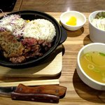 神戸六甲道・ぎゅんた - 牛豚Ｗステーキ定食！