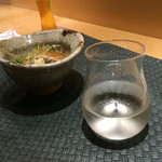 Tsumugiya - お通し&日本酒グラス！