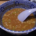 松戸富田麺業 - スープ割後のスープ、おいしい
