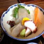 升かね - ★本日のランチ A刺身（ヒラメ・コチ・タコ）（750円）★刺身