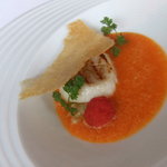 アコルドゥ - 2月 ホタテのグリル　赤ピーマンのソパのマルタミコ