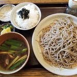 手打ちそば 庵 - 鴨つけ蕎麦+ご飯