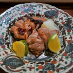 まつ瀬 - 大山姫鶏 塩焼き、西京焼き