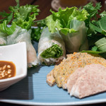 VIETNAMESE CYCLO - 2017.6 海老と豚肉の生春巻き、蒸し鶏とキャベツのサラダ