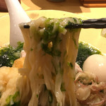 饗 くろ喜 - 生青海苔の冷やしそば 麺リフト（饗 くろ㐂） 2017.6