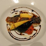 Ishimaru Ruelle Kachidoki - 活スズキのポアレ　シェリービネガーとバルサミコ