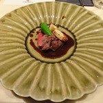 Ishimaru Ruelle Kachidoki - 奥三河高原シカ肉の網焼き、　黒コショウと赤ワインのソース