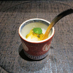 竹ざき - 7】口直し:新生姜とレモンのシャーベット パッションフルーツかけ