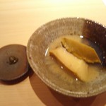 鮨 さかい - 唐津の鮑(好みで肝ソース)