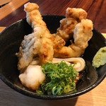 本町製麺所 ゆ - 鶏天ぶっかけうどん700円（税込）
