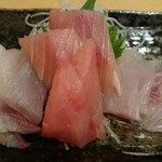 北のおやじ - 造り3種盛り(税抜き500円)