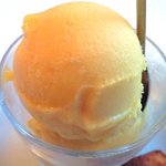 ラミティエ - デザートセット 525円 のパッションフルーツのシャーベット