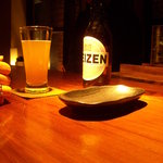 山吹 - ●友人は「箕面ビール」をオーダー。