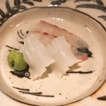 蒼穹 - 刺身：真鯛、アオリイカ