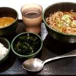 ゆで太郎 - 朝そば（おろし） 330円 + かき揚げ→わかめに変更 + カレールー（無料クーポン利用）
